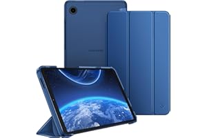 FINTIE Coque pour Samsung Galaxy Tab A9 8.7 Pouces 2023 (SM-X110/X115/X117), Etui Transparent Givré Housse Fine et Légère, Protection pour Galaxy Tab A9 8.7, Bleu Naval