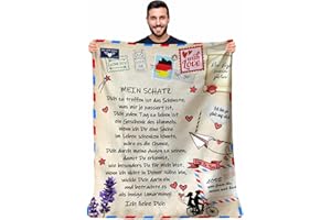 Zinello Design – Personalisierte Kuscheldecke mit Liebesbotschaft – Weiche Fleecedecke als Geschenk für Frau, Freundin, Partnerin – Decke fürs Sofa & Bett, Valentinstag, Geburtstag
