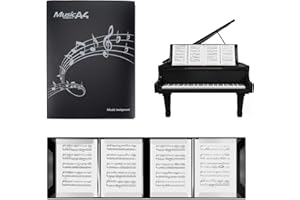 DAGORD Dossier de Rangement pour Partitions Le Dossier de Partitions de 4 Pages Organise vos Feuilles de Musique pour Piano et Guitare Dossier de Musique pliable Support de partitions