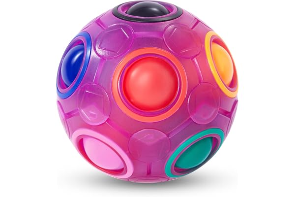 Vdealen Boule de Puzzle Magique Arc en Ciel Magic Rainbow Ball Jeu de Puzzle Balle Anti Stress Casse-tête Our Filles et Garçons Adultes Jouets éducatifs Our D'activité et de Faire la Fête