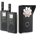 LAYOPO Wireless Waterproof Doorbell, Black,500m/1640ft, Electronic Walkie Talkie Rechargeable 2 Way Talk Chime Kit for Home and Office