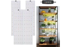 Grixz Lámpara LED de espectro completo, 540 ledes, luz para plantas, luz de crecimiento para plantas de interior con temporizador de 3/9/12H, 10 tipos de brillo, 135 LED x 4 unidades, clase energética