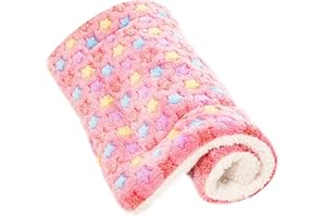 Lanivic Chien Chat Couvertures Animal de Compagnie Duveteux Toison Tapis Doux Coussin Tampon pour Puppy Kitten Motif étoile M