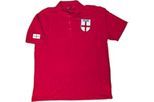 SUPER LEMON England Supporters Polo Shirt – Affordable Football Fan Shirt – St. George’s Cross Badge – Casual Game Day Polo for Men – Red, White & Navy