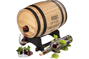 Avilia Dispensador de barril de madera de 5,5 l para vino de suelo, barriles de madera para decoración con grifo, elegante estilo vintage