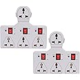 Digiway 4 Universal Socket 3 Switch Multi Plug Extension Board/Multiplug(Pack of 2)