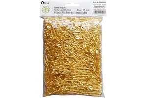 YLINE 1000 imperdibles pequeños, color dorado, aprox. 28 mm, E90042