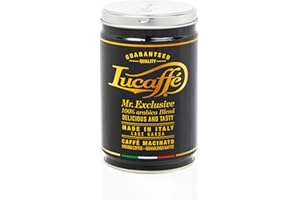 LUCAFFÉ Lucaffè - Boîte à café moulu Mr. Exclusive 100% Arabica, 250 Gr | Cafe moulu doux et crémeux pour expresso machine à cafe, cafetiere italienne | Torréfaction moyenne | Arôme intense et enveloppant