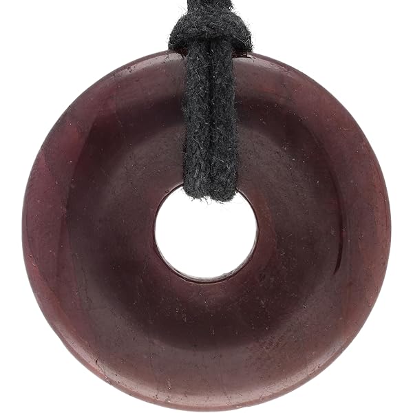 Ciondolo A Goccia In Granato Con Cordoncino Pelle - Pietra Naturale, Lunghezza 100cm, Pezzo Unico - Foto 9