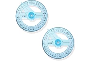XIMINWZM 2 Pcs 360 Degree Protractor, Plastic Circle Protractor Angle for Classroom Maths, Engineering and Office Technical Drawing Measuring Tool