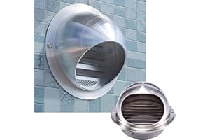 Duchunsheng Rond Grille De Ventilation en INOX Ø 125/160/180/200/250/300mm, Grille Aeration D'Évacuation Murale Externe, Prise D’air Sphérique Grille D'Aération Hotte Connecter Conduit Ou Tuyau