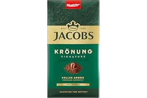 ‎JACOBS Jacobs Filterkaffee Krönung Classic, 100 % Arabica, mittlere Röstung, Kaffee gemahlen, geröstet in Deutschland, ideal für Filterkaffeemaschine & French Press, 500 g