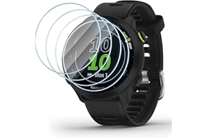 Vauki 4 Piezas Protector Pantalla para Garmin Forerunner 55/45/45S/245 Cristal Templado, Dureza 9H Vidrio Proteccion, Sin Burbujas AntiarañAzos Sensible Al Tacto Ultra Delgado Screen Protetcor