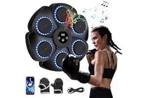 Eznaobo Macchina da boxe musicale, 2024 nuova macchina da boxe Bluetooth da parete con guantoni da boxe, 9 modalità di velocità e modalità di conteggio, macchina da boxe musicale per adulti e bambini