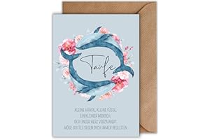 ‎WBDESIGNZ WBdesignz Bezaubernde Taufkarte mit Umschlag - Liebevolle Glückwunschkarte zur Heiligen Taufe mit einem schönen Spruch - Edle Geschenkkarte für Täufling Eltern Paten (DIN A6)
