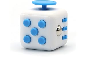 Appash Fidget Cube Stress Anxiety Pressure Relieving Toy Great for Adults and Children[Gift Idea][Relaxing Toy][Stress Reliever][Soft Material] (White & Blue)