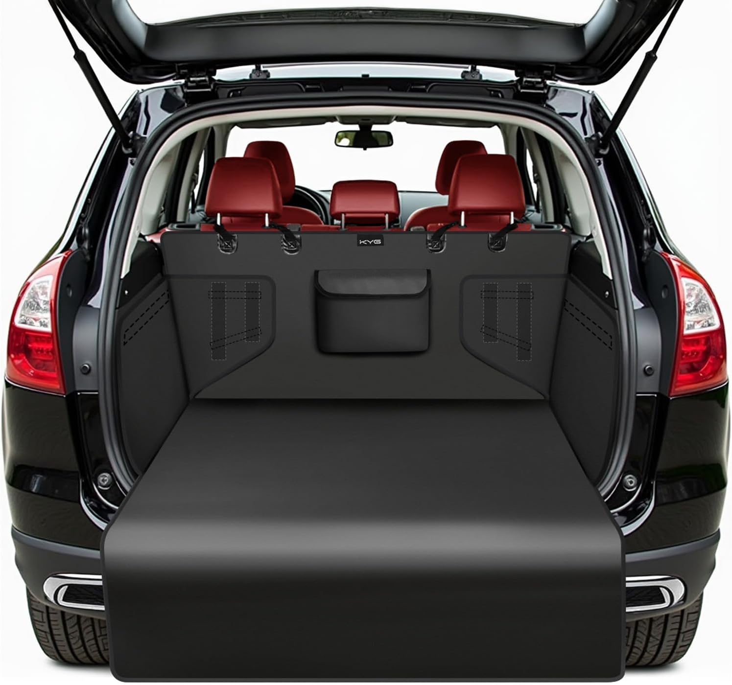 KYG Protector Maletero Coche Universal Impermeable y Resistente Protector Maletero con Protección Lateral Funda Maletero Fácil de Limpiar para Coches, SUVs y Camiones, 185 * 105 * 38cm - Negro