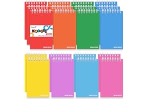Koogel Small Pocket Notebook, 50 Sheets/20 Pads Spiral Memo Pads Ruled 7.6 x 12.7cm (3"x5") Lined Pocket Notepads with Durable Covers for Office School Memo Tactical Steno Pads