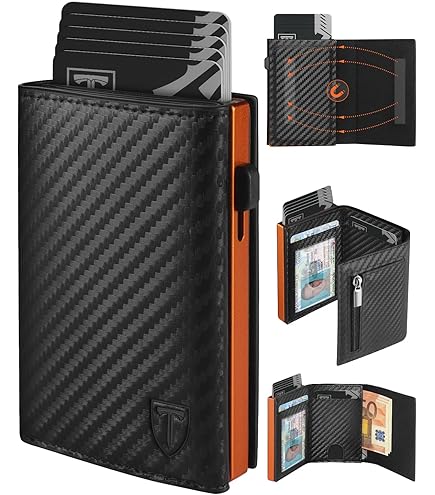 Portafoglio Da Tasca Anteriore Minimalista In Vera Pelle Con