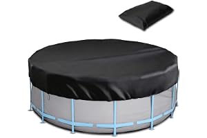 AOOWU Poolskydd Ø 244 cm, solpresenning, vattentätt poolskydd rund, dammtät sommar och vinter poolpresenning, skyddsöverdrag