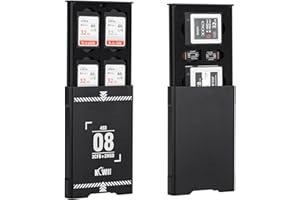 KIWIFOTOS Custodia per schede di memoria estraibile, in alluminio, con 8 scomparti, porta schede Micro SD, 4 schede SD e 2 CF Express Type-B o XQD e 2 micro SD