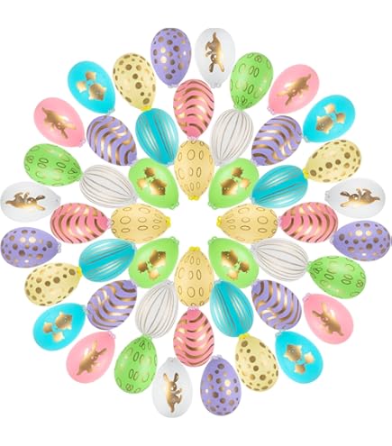Plastieke paaseieren, paaseieren om op te hangen, plastic eieren, paaseieren, decoratie, eieren, paasdecoratie, paaseieren, plastic, paasdecoratie voor de struiken, afmetingen: 6 x 4 cm (Verpakking
