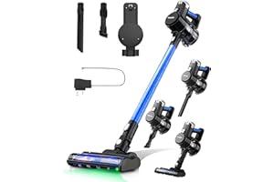 KEPLIN Cordless Vacuum Cleaner – Speed Suction – Easy Reach Bendable Wand – LED Display – Stick Hoover – Pet Hair – Carpet & Hard Floor Clean (150W)- 1 Year Warranty