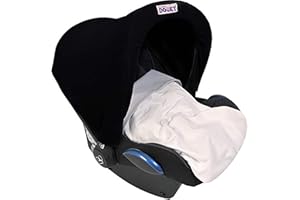 Dooky Hoody Protección Solar para Portabebés de Bebe o Cochecitos de Niño (Diseño Black, Incl. Protección UV 40+, Grupo de Edad 0+, Universal Adecuado para la Mayoría de Las Marcas), Negro