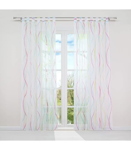 Transparente Gardine Mit Gold-Druck (140x175 Cm) – Voile-Stoff, Mit Kräuselband, Für Wohnzimmer & Schlafzimmer