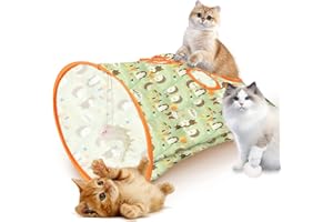 NEWHSY Cat Tunnels Bag for Indoor Cats, Cat Tube Tunnel Cat Pet Toys, Cat Tents Cat Crinkle Tunnel Toys, Collapsible Interactive Cat Drill Bag Pet Toy with Plush Ball Cat Self Interactive Toys(Green)