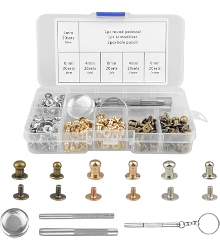 Set Di 60 Viti A Croce Chicago Binding - 5x20 Mm Nichelate - Per Legatoria E Fai Da Te - Riutilizzabili E Resistenti