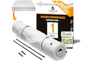 PACKDUDE Vakuumbeutel für Matratzen bis 200x200cm (Beutelgröße: 250x240cm) I Matratzen Vakuumbeutel für Schaumstoff-, Gel- & Latexmatratzen I Mattress Vacuum Bag I Vakuumbeutel Matratze vakuumieren