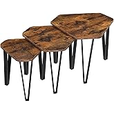 VASAGLE Petite Tables d appointgigognes, Lot de 3, Bouts de canapé pour Salon, empilable, Robuste, Assemblage Facile, Structu