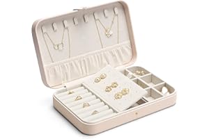 Vlando Nowoczesna szkatułka na biżuterię, do przechowywania biżuterii dla kobiet, na prezent, szkatułka na biżuterię, organizer na kolczyki, pierścionki, naszyjniki, bransoletki, Boże Narodzenie,