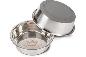 Rudelkönig Hundenapf Edelstahl - 2er Pack - 900ml Napfset - Rutschfester Hunde Fressnapf - Spülmaschinenfester Futternapf Hund - Hundenapf kleine und mittelgroße Hunde