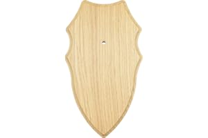 K&S WILDKAMERAS Gehörnbrett Rehbock hell dunkel aus Eichenholz mit Kiefereinlage Trophäenschild (Eichenholz hell, 1 Stück)