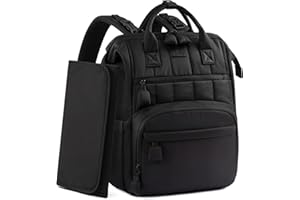 LOVEVOOK Wickelrucksack Groß, Baby Wickeltasche Rucksack Diaper Bag mit Wickelunterlage, Wasserabweisend Babytasche Mommy Wickeltasche Organizer mit Kinderwagengurten für Mama und Papa, Schwarz