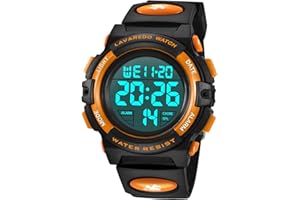 aswan watch Reloj Digital para niñas y niños con cronómetro, Calendario, Despertador y luz-Reloj Infantil Deportivo con Correa de Silicona-S/M