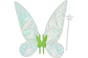 Takmor Feenflügel Erwachsene Feenflügel Kinder, Feen Flügel Damen Erwachsen Winx Club Kostüm Fairy Wings für Karneval Geburtstag Halloween Weihnachten Rollenspiele Comic Con Themed Party (Grün)