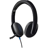 Logitech H540 Wired Over-Ear Microphone Headset, Laser Adjustable Drives and Built-in Equalizer, Digital Stereo Audio, With Ears