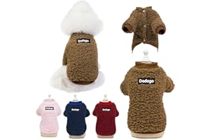 WINMANY Cora Pet Kleiner Hundepullover Katze Welpe Winter Warmer Mantel Haustier Kaltes Wetter Kuschelige Fleece-Kleidung Niedlicher Pullover Pullover für kleine Hunde Mädchen Jungen (X-Large, Braun)