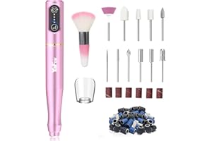 YaFex Nagelfräser Elektrische für Gelnägel, Kabellos Professionelle Maniküre Pediküre Set Elektrisch Nagelfeile, USB Wiederaufladbare, 3 Geschwindigkeitsstufen einstellbar 20000u/min Nail Drill