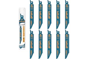 LEILUO 6-calowe brzeszczoty do wyrzynarki do cięcia metalu, 10 bimetalicznych brzeszczot z etui