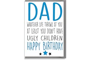 CHEEKY CHOPS Dad Funny Birthday Card, Birthday Card for Dad, For Him, Dad Daddy Dad Ugly Children C273