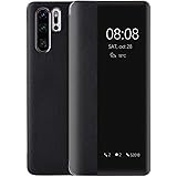 Cover Huawei P30 Pro,Smart View Flip Pelle Custodia [Risparmio Energetico][Protezione completa] (P30Pro, Nero)