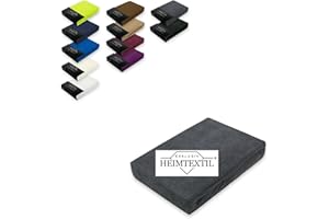 ‎EXKLUSIV HEIMTEXTIL Exclusive home textile terry towelling fitted sheet premium brand., charcoal, 180 - 200 x 200 cm