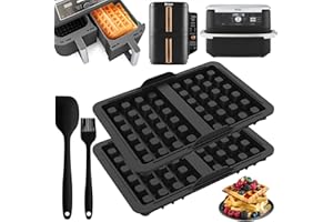 ‎YAOYIN Ninja Heißluftfritteuse Zubehör, 4 Stück Airfryer Zubehör für Ninja AF400EU AF451EU, SL400EU, AF500EU, Dual Zone Ninja Airfryer Silikonform für Heißluftfritteuse, Belgische Waffeleisen Silikon Zubehör