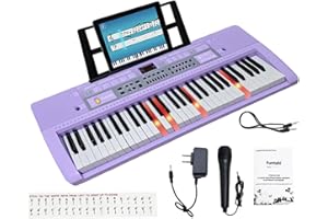 Funtaki Tragbares 61 Tasten Digital Keyboard Piano, E-piano Klavier home-keyboards mit Begleitautomatik, Electric Mini-Keyboard für Kinder und Erwachsene, digitale Tastaturen