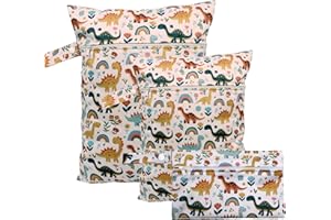 Greyoe 3 Piezas Bolsa Impermeable Bebe Guarderia, Bolsa Pañales Bebe, Bolsa Húmeda Reutilizable, para Equipos de Natación, Ropa Deportiva, Ropa Húmeda, 3 Tamaños, Ideal para Uso en Exteriores