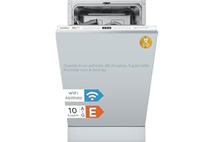 COMFEE' CDWEB914S-W Lavastoviglie da Incasso con 10 coperti, 8 Programmi, di avviamento ritardato, Funzione di Mezzo Carico, cloud wash, Asciugatura Extra - Inox